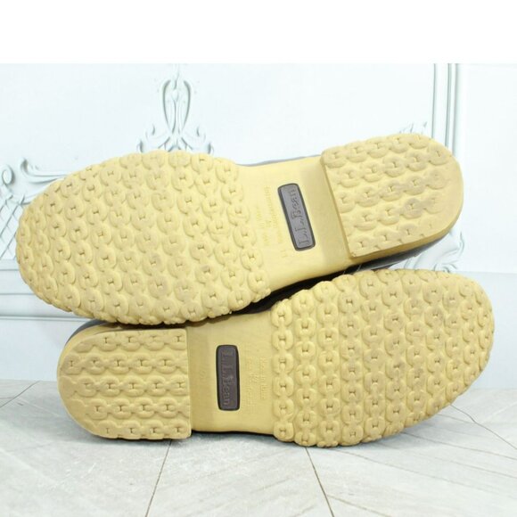 LL Bean Brown Leather 8' Lace Up Round Toe Unlined Ankle Duck Boots Size 11 M - Picture 8 of 10